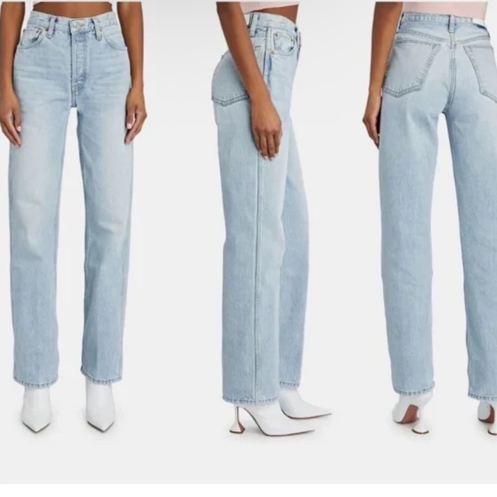 Re/Done 90s High Rise Loose Light Wash Jeans Size 26 New Button Fly